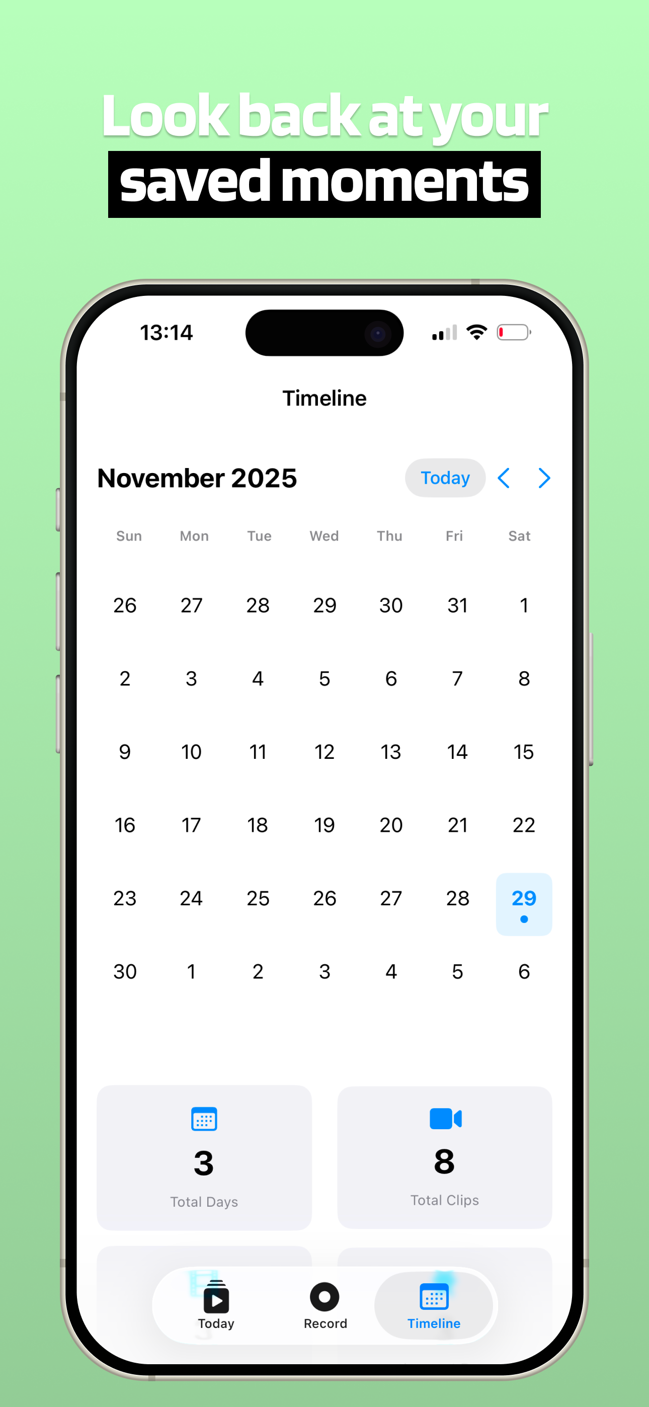 View your daily moments